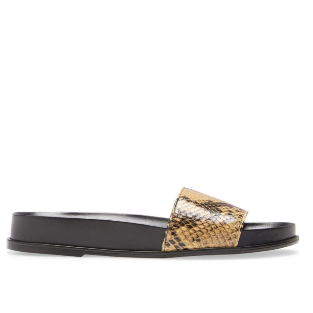 Frame Le Osborne Python-Embossed Leather Slides - image 6
